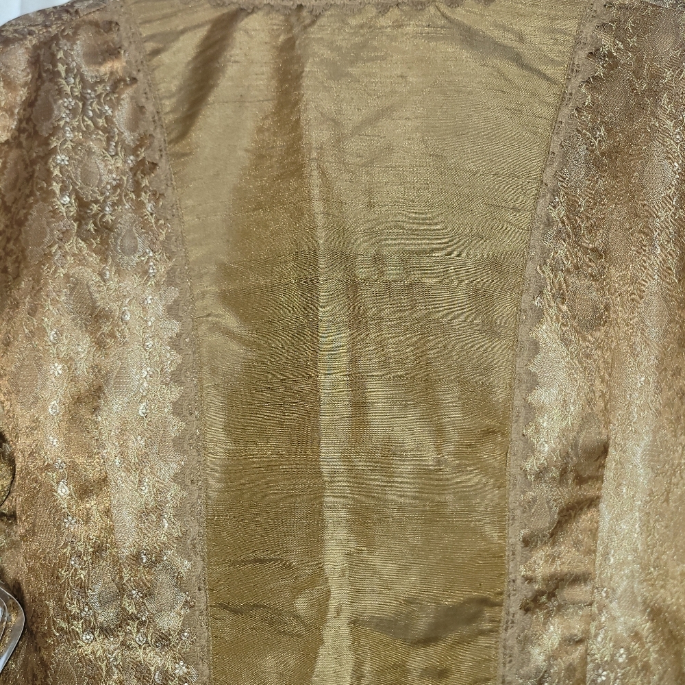 NWT Sandy Starkman Victorian Polyester Brocade Peplum Jacket Gold Womens Med - Picture 8 of 10
